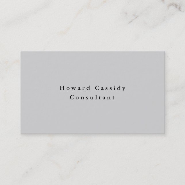 Einfach Schlicht Elegant Grau Minimalistisch Moder Visitenkarte (Vorderseite)