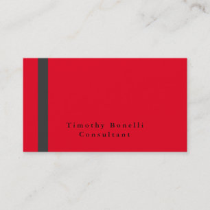 Einfach Schlicht Elegant Grau Rot Professionell Mo Visitenkarte