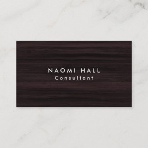 Einfach Schlicht Elegant Modernes Braun Holz Minim Visitenkarte