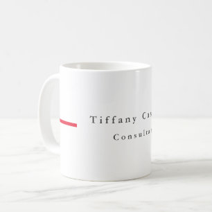 Einfach Schlicht Elegantes Rotes Weiß Minimalistis Kaffeetasse