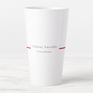 Einfach Schlicht Elegantes Rotes Weiß Minimalistis Milchtasse