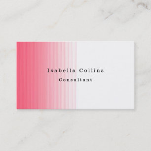Einfach Schlicht rosa Weiß Minimalistisch kreativ  Visitenkarte