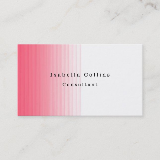 Einfach Schlicht rosa Weiß Minimalistisch kreativ  Visitenkarte (Vorderseite)