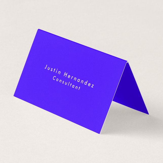 Einfach Schlichtes Ultramarine Blau Minimalistisch Visitenkarten (Vorderseite)