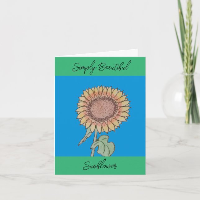 Einfach schöne Blankenkarte für Sonnenblumen Dankeskarte (Vorderseite)