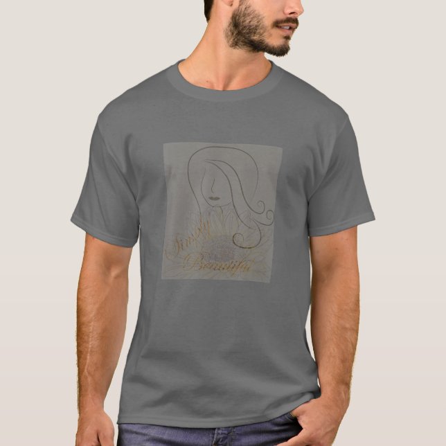 Einfach schöne, moderne Kunst, Frau mit Hut, Sketc T-Shirt (Vorderseite)