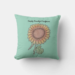 Einfach schöne Sonnenblume blass grün Kissen