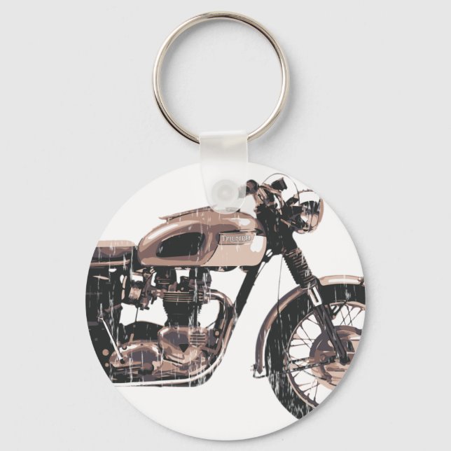 Einfach schönes klassisches Motorrad Schlüsselanhänger (Vorderseite)