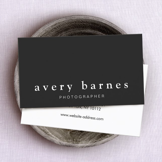 Einfach Schwarz kreativ Beruflich modern Visitenkarte (Von Creator hochgeladen)