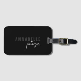 Einfach Schwarz Minimalistisch Personalisiert Gepäckanhänger