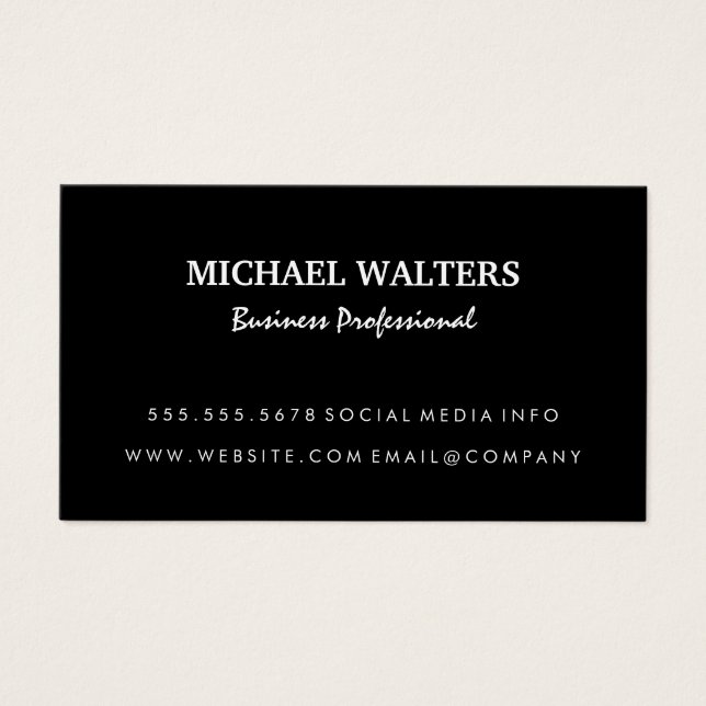 Einfach schwarz | Modern (Vorderseite)