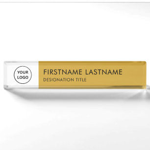 Einfach Schwarz und Weiß - Logo, Name, Titel hinzu Namensplakette