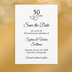 Einfach Schwarz & Weiß 50. Hochzeitstag Save The Date