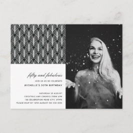 Einfach Schwarz-weiß 50 und prachtvolle Art Déco 5 Postkarte