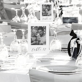 Einfach Schwarz-Weiß-Foto-Hochzeit heiraten Tischnummer