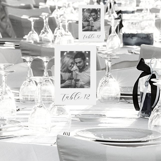 Einfach Schwarz-Weiß-Foto-Hochzeit heiraten Tischnummer (In Situ)