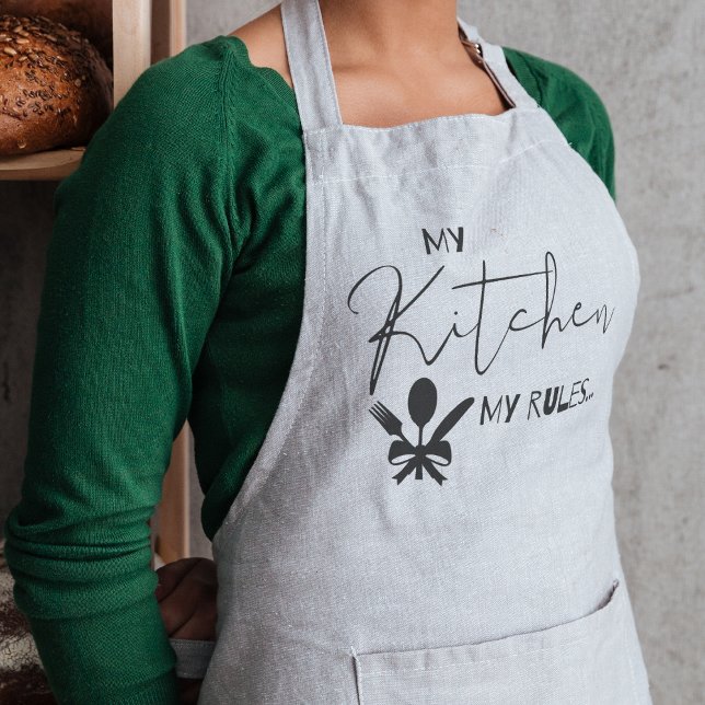 Einfach Schwarz-weiß MEINE KÜCHE MEINE REGEL Schür Schürze (Simple Black White MY KITCHEN MY RULES Apron)
