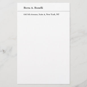 Einfach Schwarz Weiß Minimalistisch Modern Briefpapier