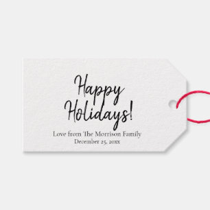 Einfach Schwarz-weißes benutzerdefiniertes Skript Geschenkanhänger