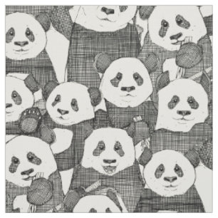 einfach schwarze Pandas in natürlicher Umgebung Stoff