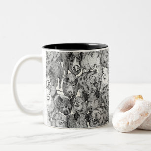 einfach schwarze Schweine halbe Perle Zweifarbige Tasse