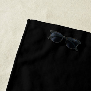 Einfach schwarze Solid-Farbe anpassen Strandtuch