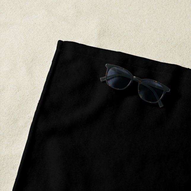 Einfach schwarze Solid-Farbe anpassen Strandtuch (Beispiel)