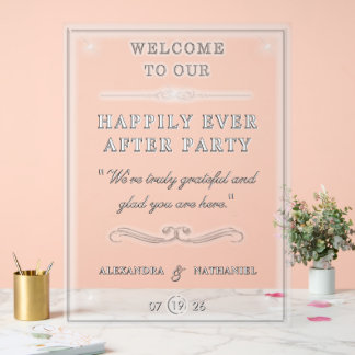 Einfach Schwarze und Weiße Happily Ever After Hoch Acrylschild