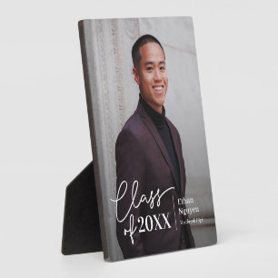 Einfach sicherer EDITABLE FARBEN Abschluss Plaque Fotoplatte