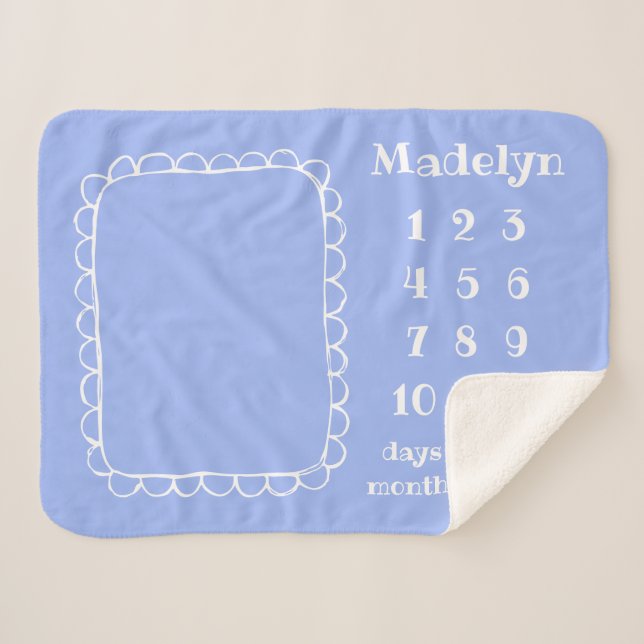 Einfach skalierter Rectangle Frame Baby Meilenstei Sherpadecke (Vorderseite (Horizontal))