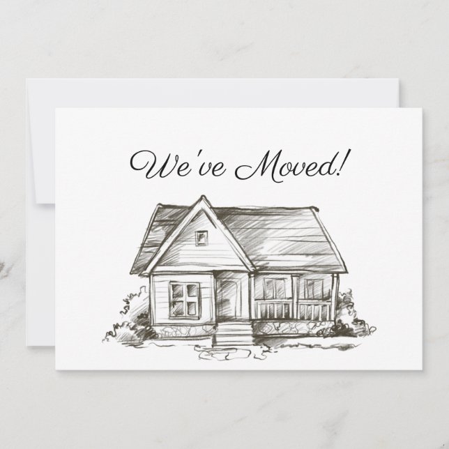 Einfach skizziert Haus neue Adresse Ankündigung (Vorderseite)