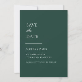 Einfach Smarald Green Typografie Moderne Save The Date