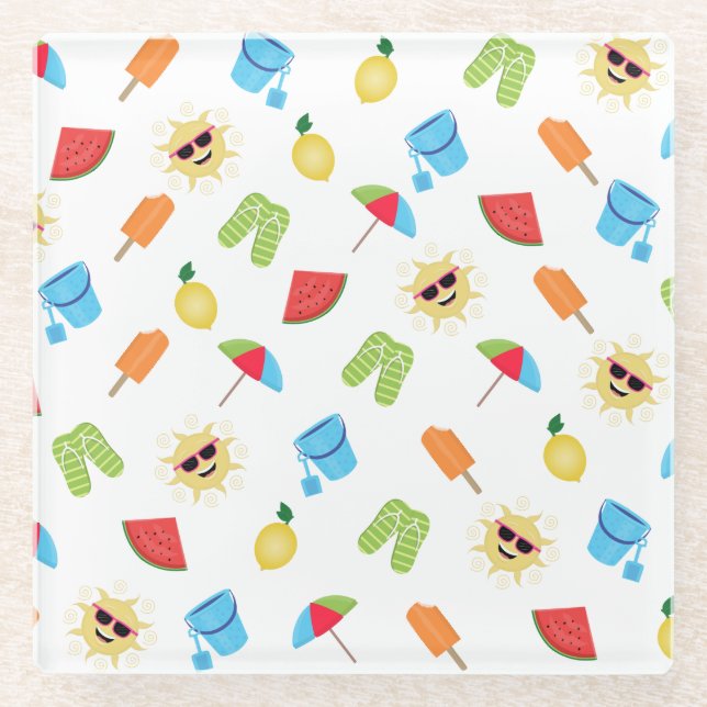 Einfach Sommer Glasuntersetzer (Vorderseite)