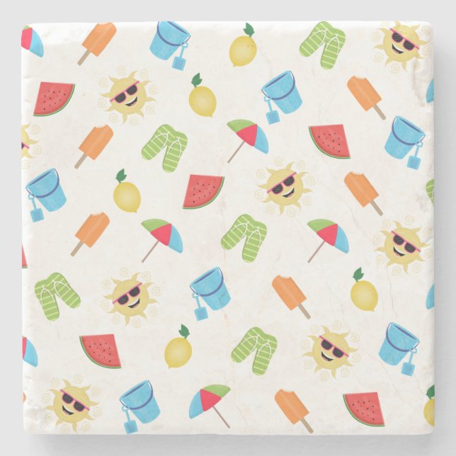 Einfach Sommer Steinuntersetzer (Vorderseite)