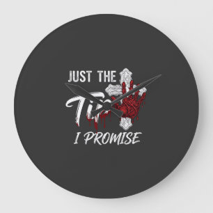 Einfach Spitze Versprechen Halloween Bluthand Kreu Große Wanduhr