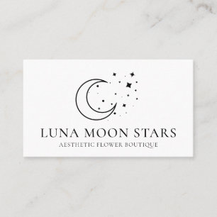 Einfach Standard Basic Mond Luna Sterne Visitenkarte