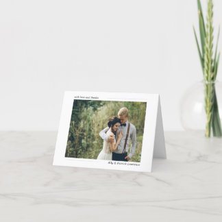 Einfach Stated Wedding Foto Dankeschön Karte