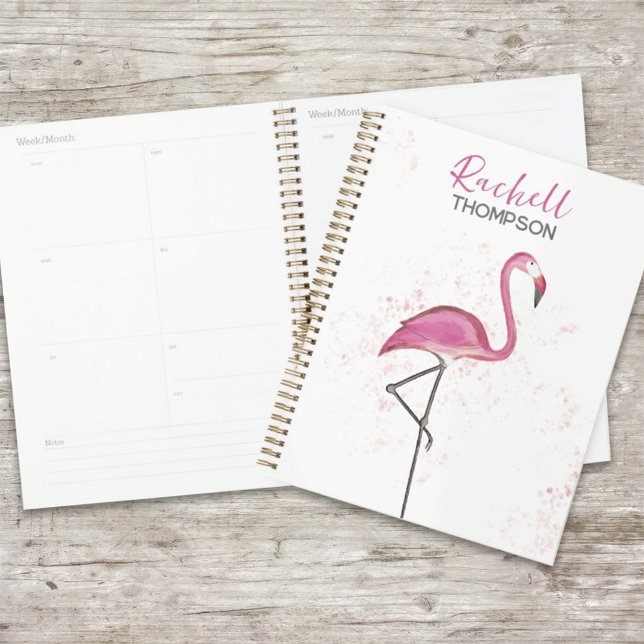 Einfach stilvoll Chic Pink Flamingo Watercolor Planer (Von Creator hochgeladen)