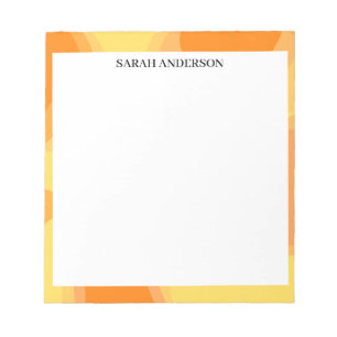 EINFACH STILVOLL MODERN INDIVIDUELLER NAME ORANGE NOTIZBLOCK