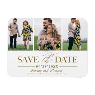 Einfach stilvolle Hochzeit Save The Date 3 Foto Magnet