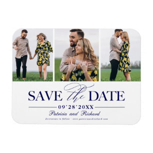 Einfach stilvolle Hochzeit Save The Date 3 Foto Magnet