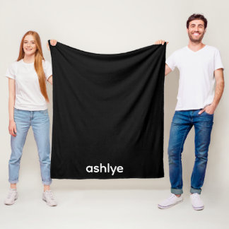 EINFACH STILVOLLER INDIVIDUELLER NAME SCHWARZ FLEECEDECKE