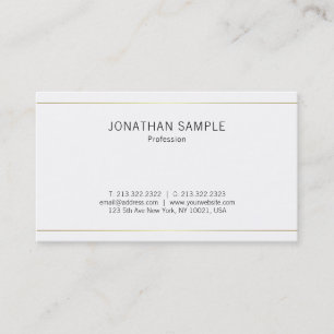 Einfach stilvolles Design Gold White Trendy Schlic Visitenkarte