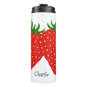 Einfach Strawberry-individuelle Name-Wäscher Thermosbecher