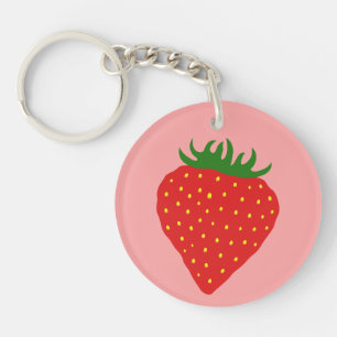 Einfach Strawberry-kundenspezifische Schlüsselkett Schlüsselanhänger
