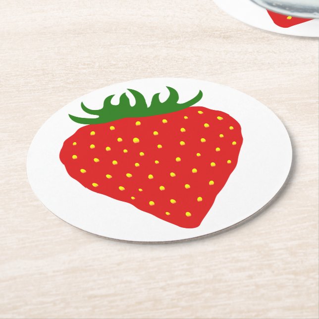Einfach Strawberry-Untersetzer Runder Pappuntersetzer (Angewinkelt)