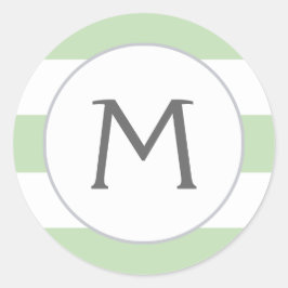 Einfach Streifen Monogramm Aufkleber / Minze