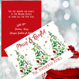 Einfach, Stunning 'Merry & Bright' Drei Weihnachts Feiertagskarte