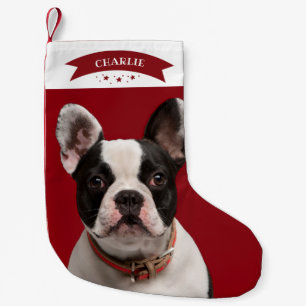 Einfach süße benutzerdefinierte Fotohunde Kleiner Weihnachtsstrumpf