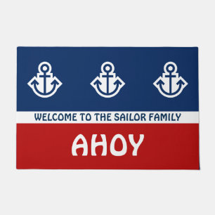 Einfach Symbole - ANCHOR & STRIPES + Ihre Ideen Fußmatte
